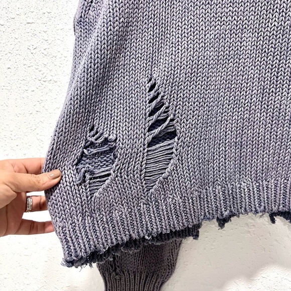 Zara Purple Distressed Knit Sweater L - Picture 7 of 10